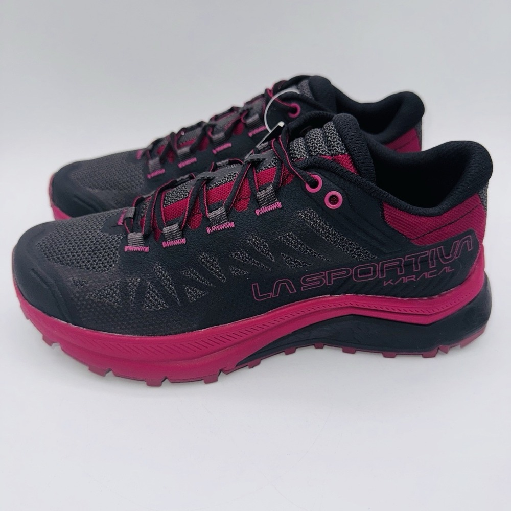 La Sportiva Karacal Trail Running Sneakers Women's Size 7 Black Pink Ortholite - Picture 2 of 16